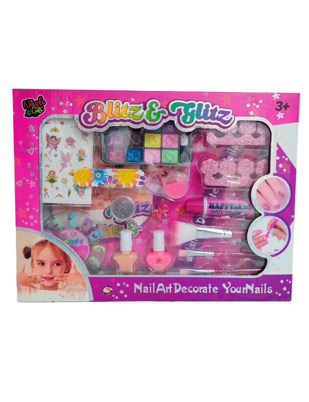 Juguete Kit Uñas Niñas Accesorios Esmaltes Lima Set Manicure