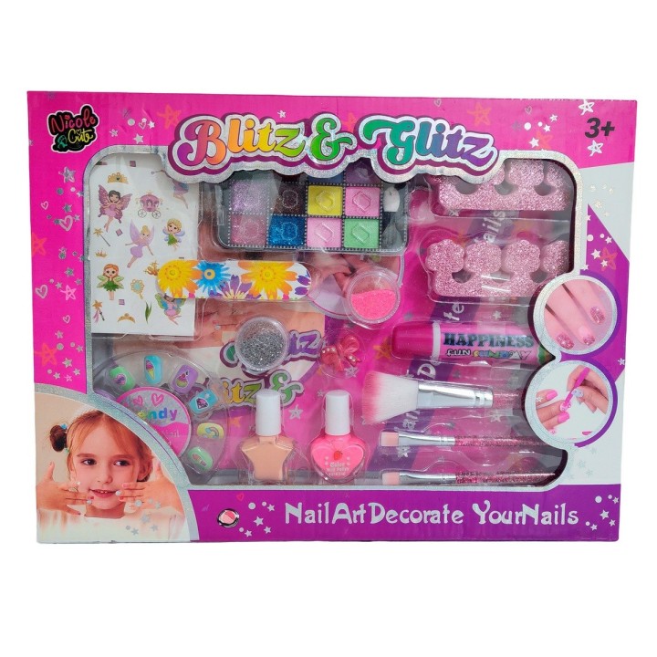 Juguete Kit Uñas Niñas Accesorios Esmaltes Lima Set Manicure