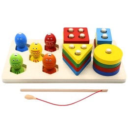 Juego Madera Encastre Pesca 2 En 1 Aprendizaje Niños