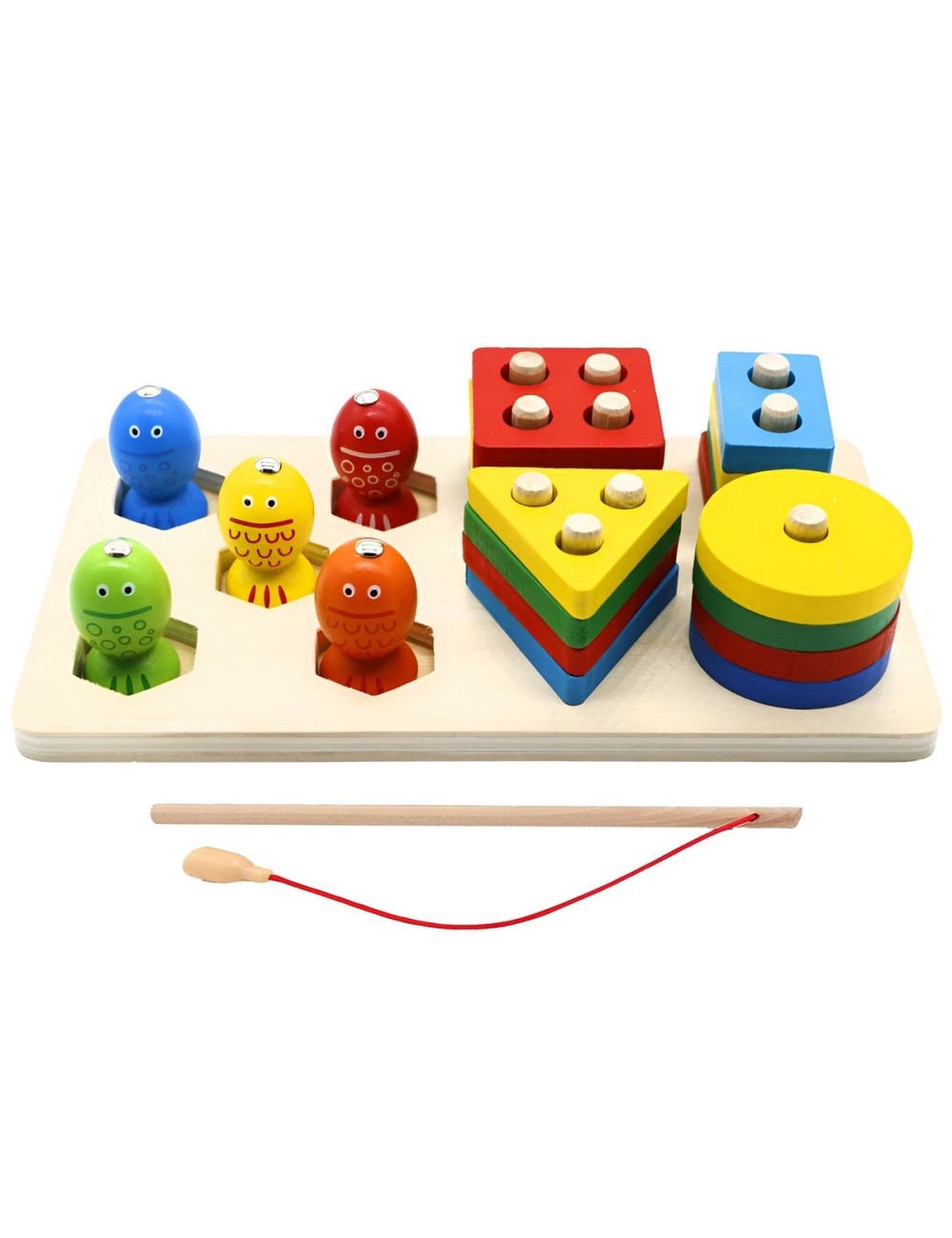 Juego Madera Encastre Pesca 2 En 1 Aprendizaje Niños