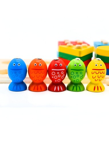 Juego Madera Encastre Pesca 2 En 1 Aprendizaje Niños