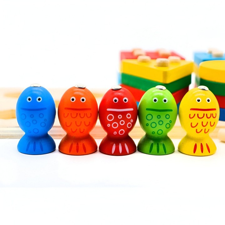 Juego Madera Encastre Pesca 2 En 1 Aprendizaje Niños