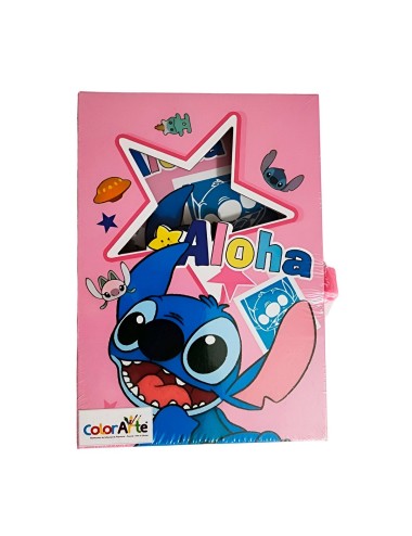 Agenda Libreta Diario Privado Stitch Aloha Llaves Y Candado