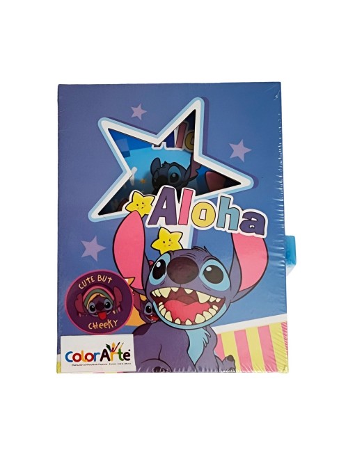 Agenda Libreta Diario Privado Stitch + Llaves Y Candado