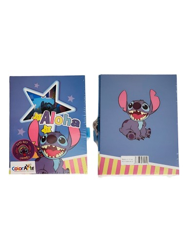 Agenda Libreta Diario Privado Stitch + Llaves Y Candado