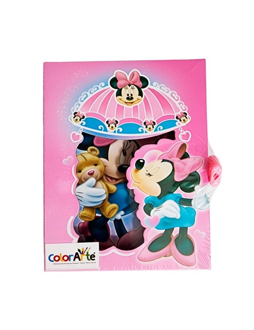 Agenda Libreta Diario Privado Minnie Mouse+ Llaves Y Candado