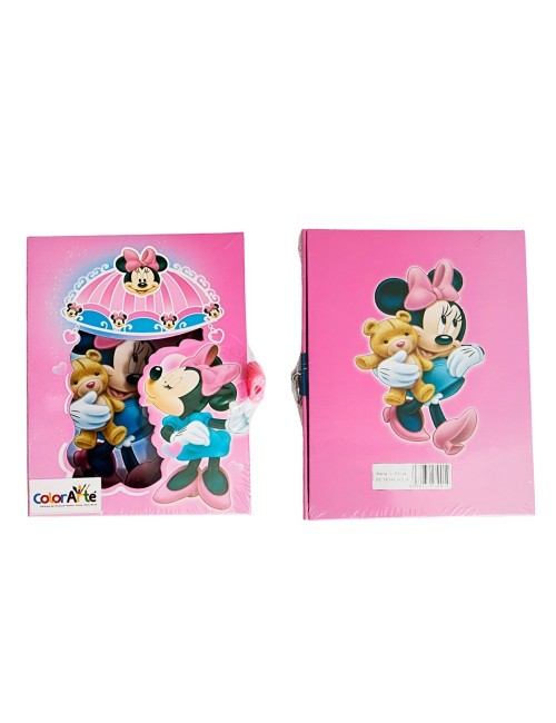 Agenda Libreta Diario Privado Minnie Mouse+ Llaves Y Candado