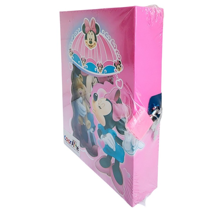 Agenda Libreta Diario Privado Minnie Mouse+ Llaves Y Candado