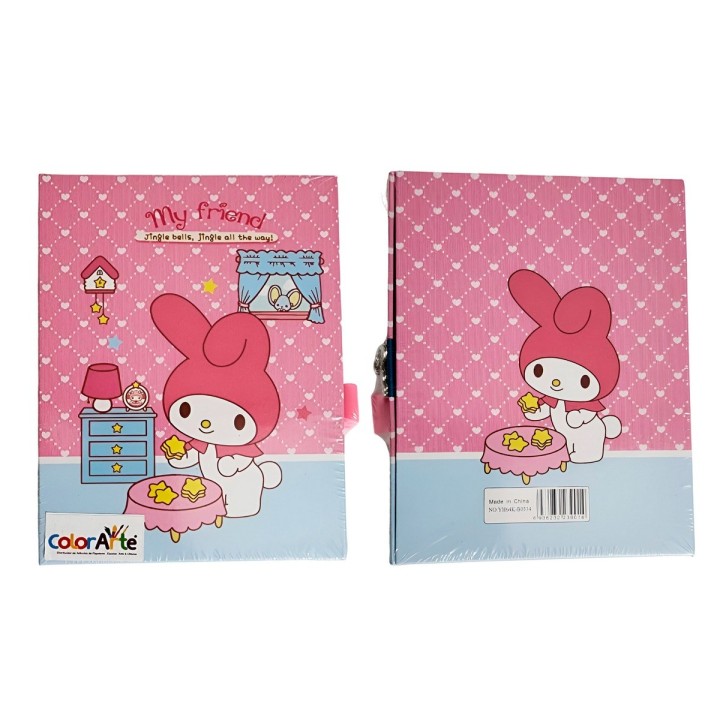 Agenda Libreta Diario Privado Melody Kawai+ Llaves Y Candado