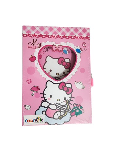 Agenda Libreta Diario Privado Hello Kitty + Candado Y Llaves
