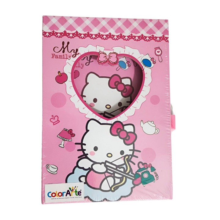 Agenda Libreta Diario Privado Hello Kitty + Candado Y Llaves