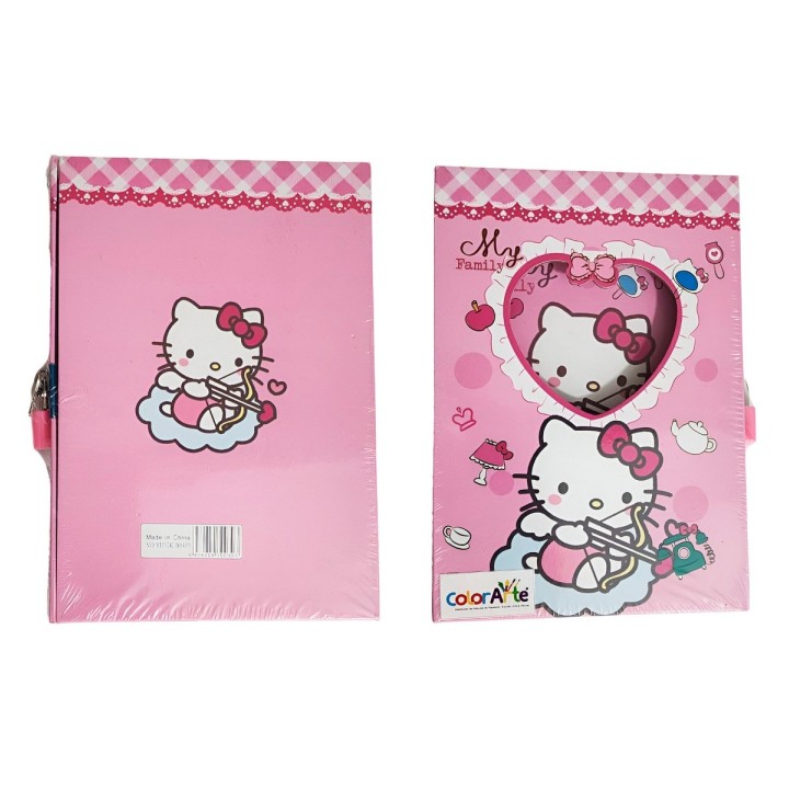 Agenda Libreta Diario Privado Hello Kitty + Candado Y Llaves