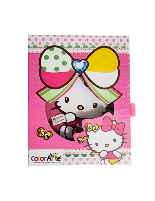 Agenda Libreta Diario Privado Hello Kitty + Llaves Y Candado