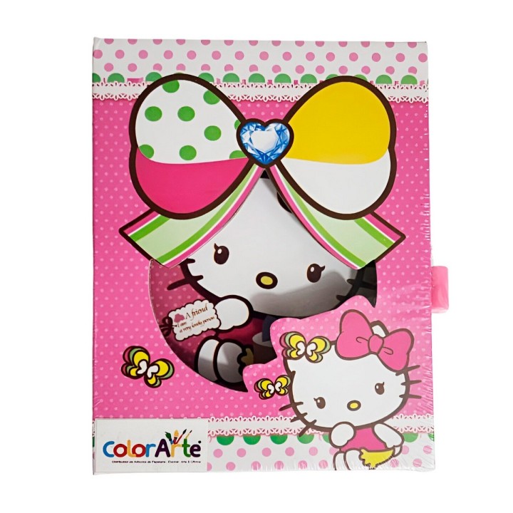 Agenda Libreta Diario Privado Hello Kitty + Llaves Y Candado