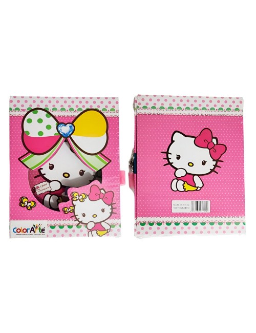 Agenda Libreta Diario Privado Hello Kitty + Llaves Y Candado