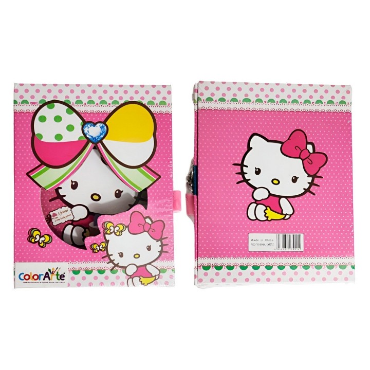 Agenda Libreta Diario Privado Hello Kitty + Llaves Y Candado