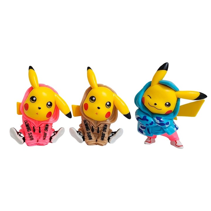 Figura Coleccionable Pokemon Pikachu Abrigo X 6 Personaje
