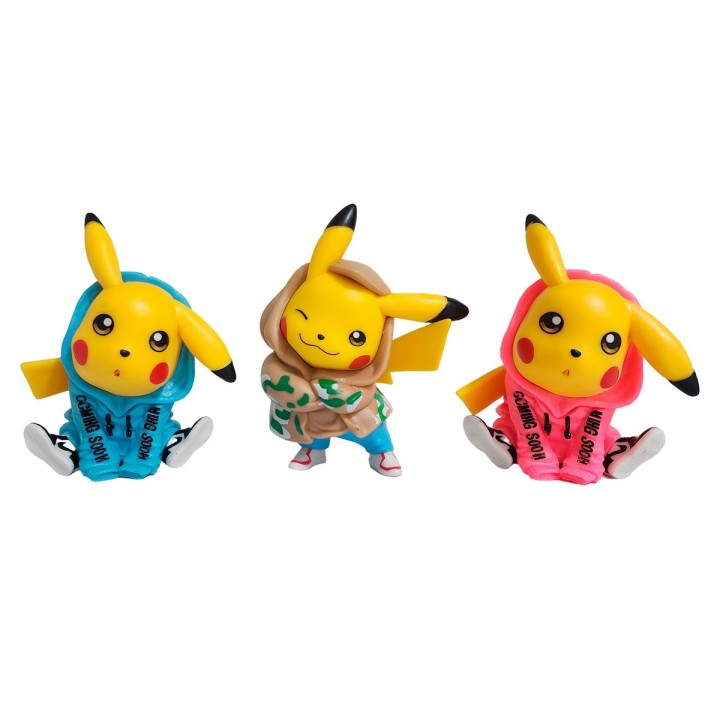 Figura Coleccionable Pokemon Pikachu Abrigo X 6 Personaje