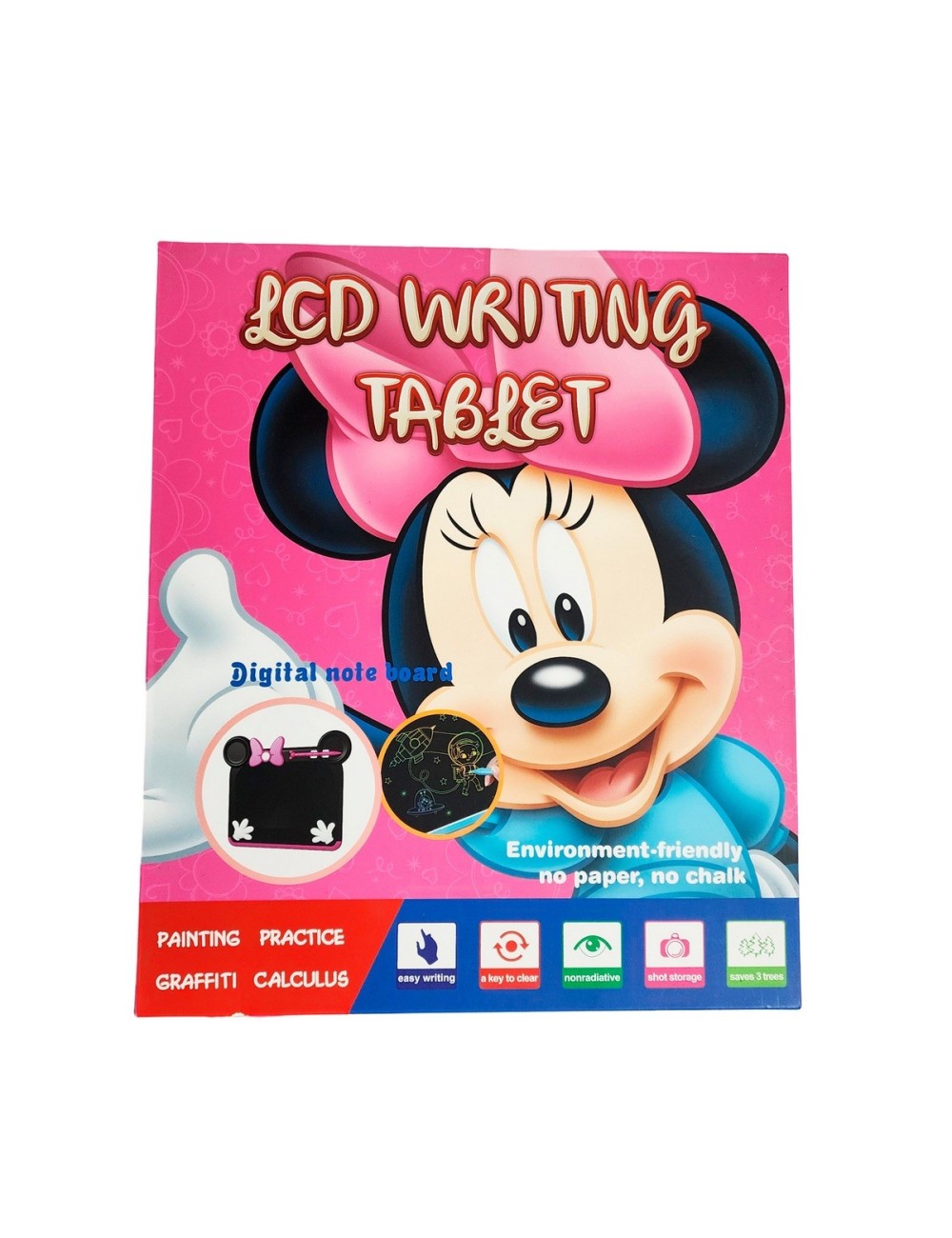 Tablero Mágico Lcd Colores Tabla Dibujo Minnie Mouse + Lapiz