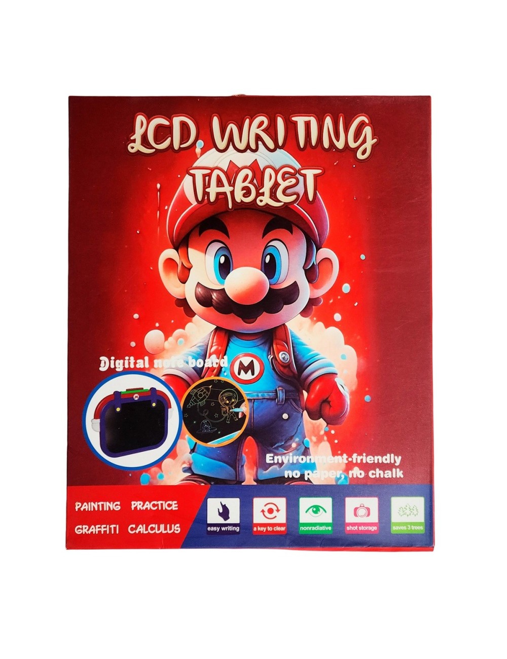 Tablero Mágico Lcd Colores Tabla Dibujo Super Mario + Lapiz