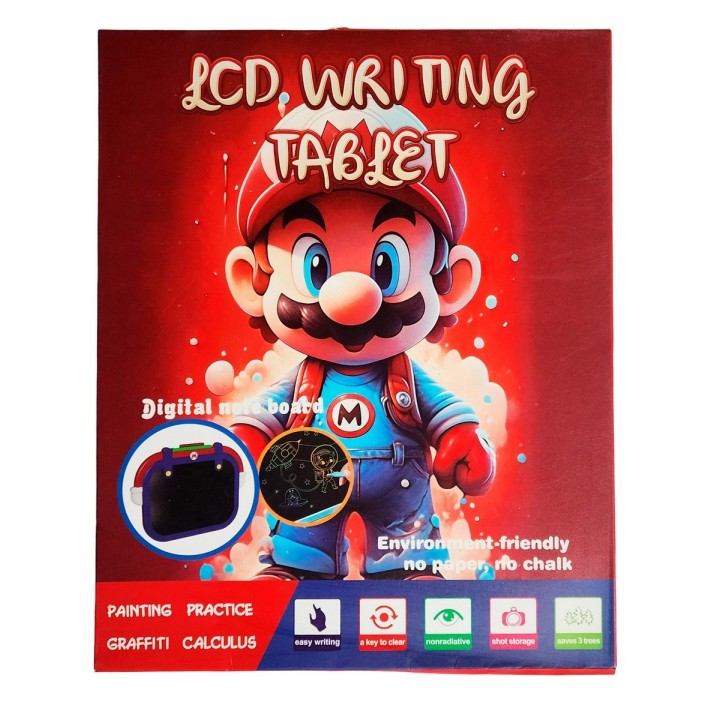 Tablero Mágico Lcd Colores Tabla Dibujo Super Mario + Lapiz