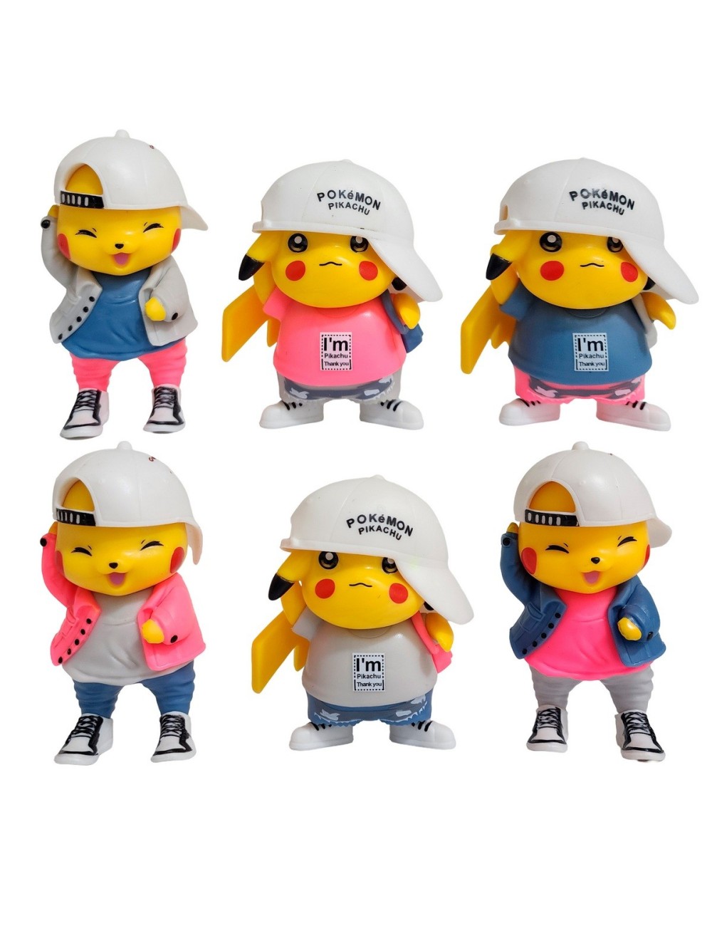Figura Coleccionable Pokemon Pikachu Gorro X 6 Personaje