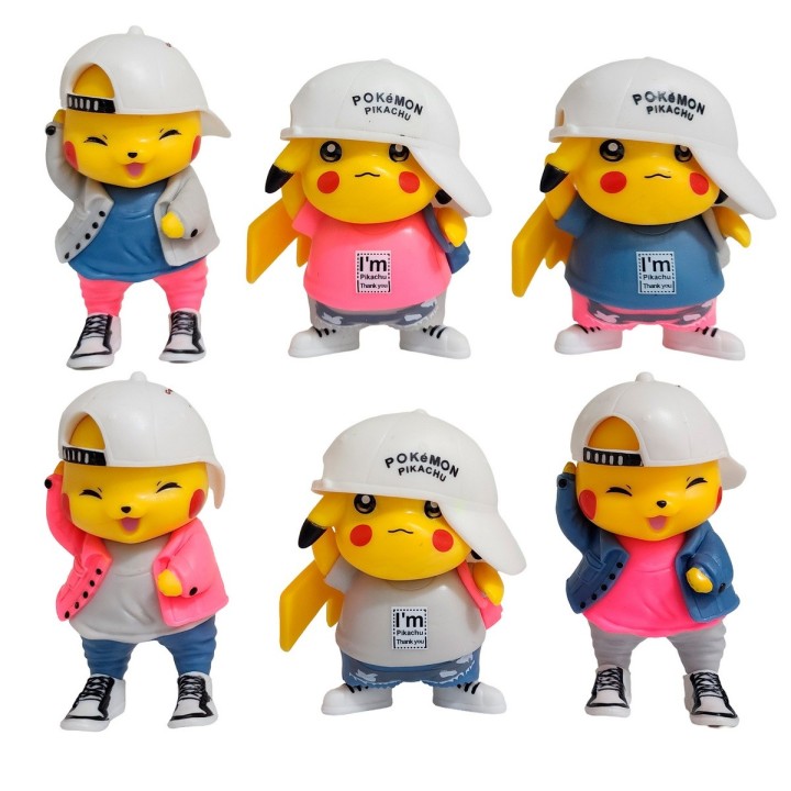 Figura Coleccionable Pokemon Pikachu Gorro X 6 Personaje