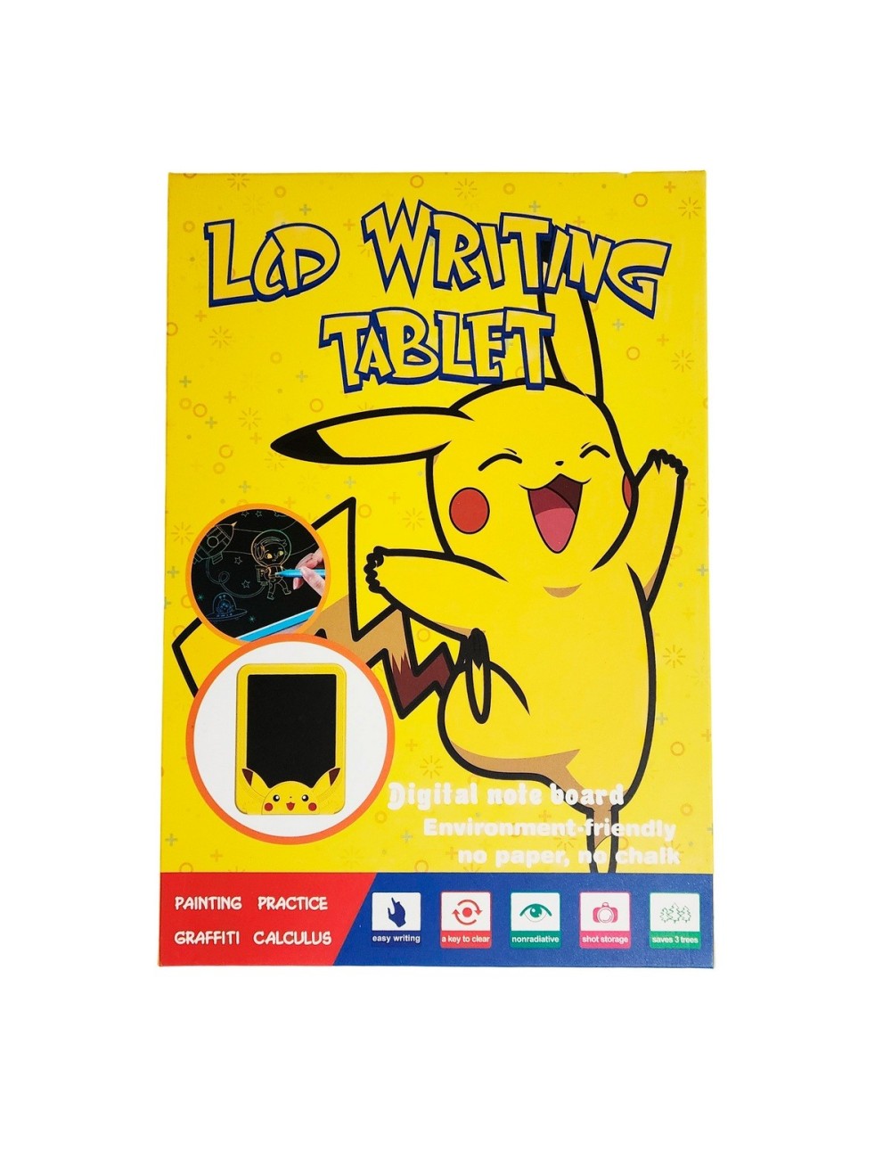 Tablero Mágico Lcd Colores Tabla Dibujo Pikachu + Lapiz