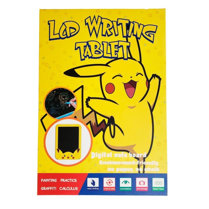 Tablero Mágico Lcd Colores Tabla Dibujo Pikachu + Lapiz