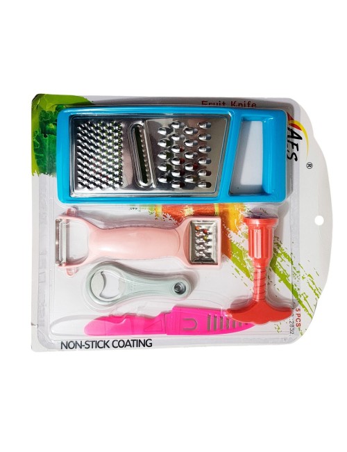 Set Rayador Picador Sacacorcho Cuchillo Utencilio Cocina