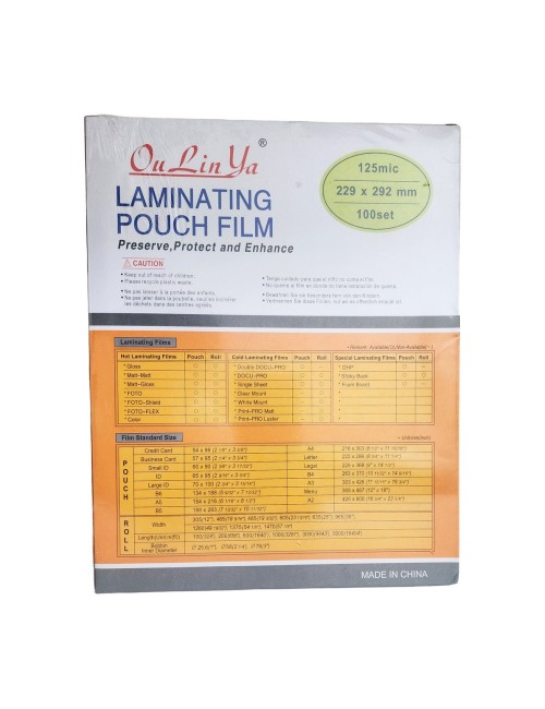 Lamina Acetato Transparente 125 Mic 229 X 292 Mm X 100 Und