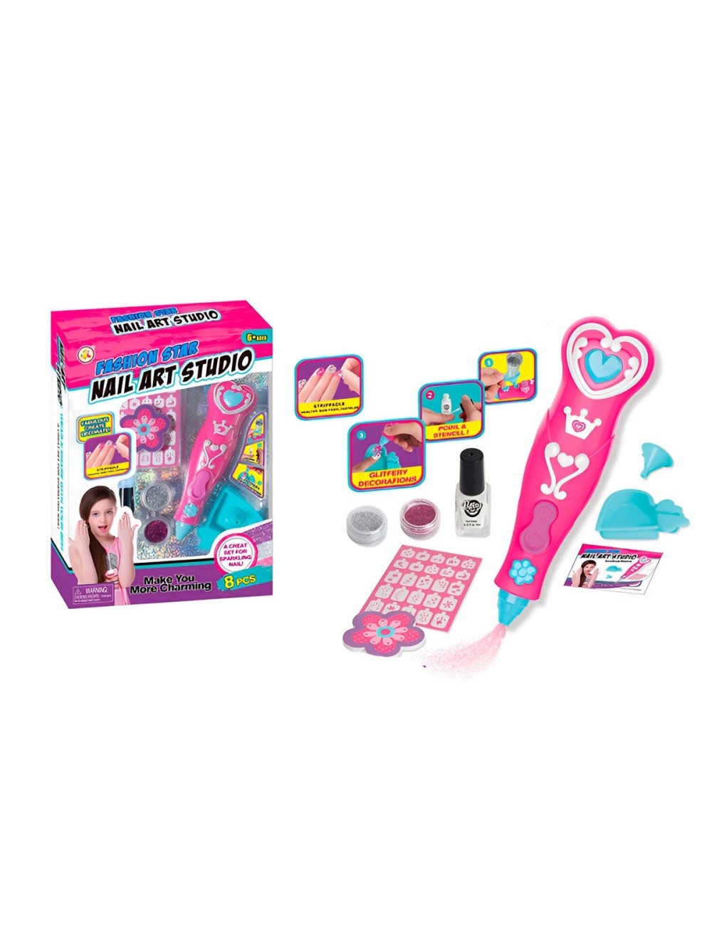 Juguete Kit Uñas Manicure Personalizado Con Aplicador