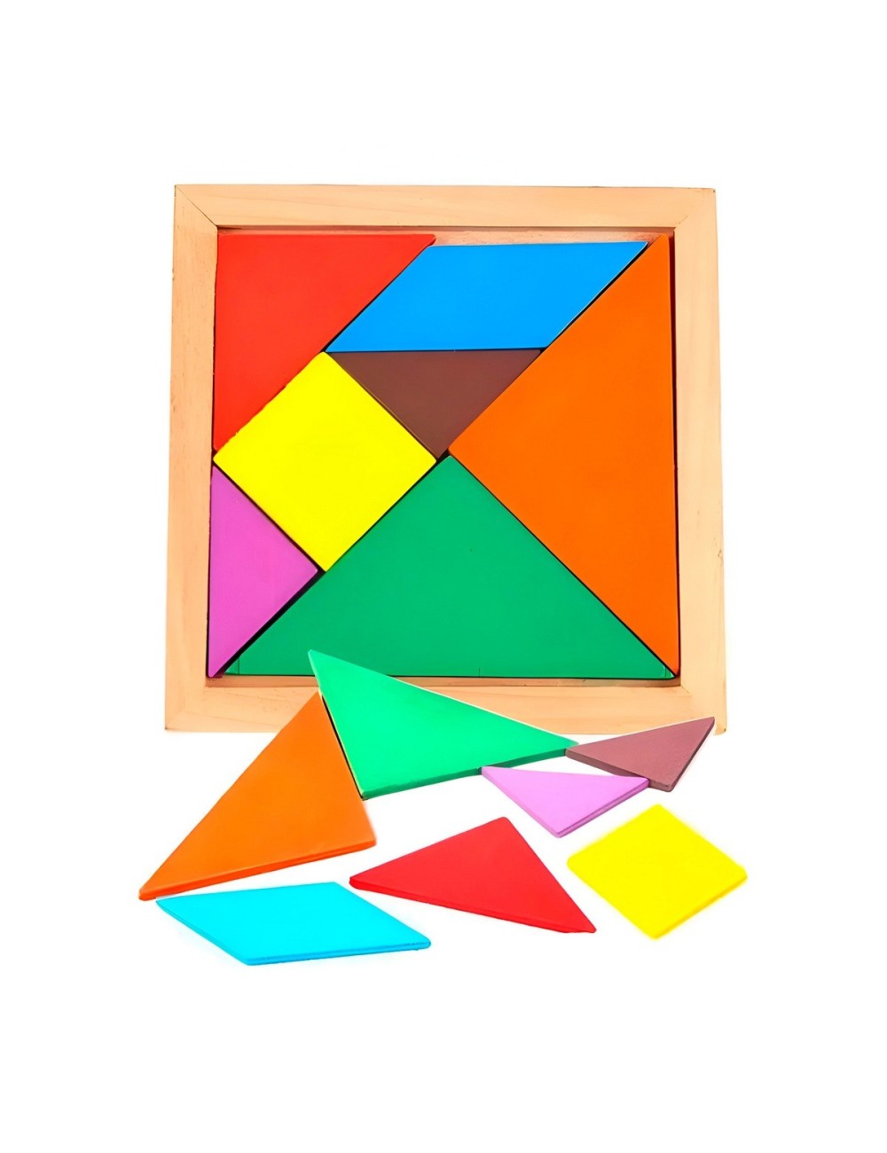 Juego Mesa Tangram Madera Aprendizaje Cognitivo Pequeño