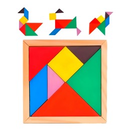 Juego Mesa Tangram Madera Aprendizaje Cognitivo Grande