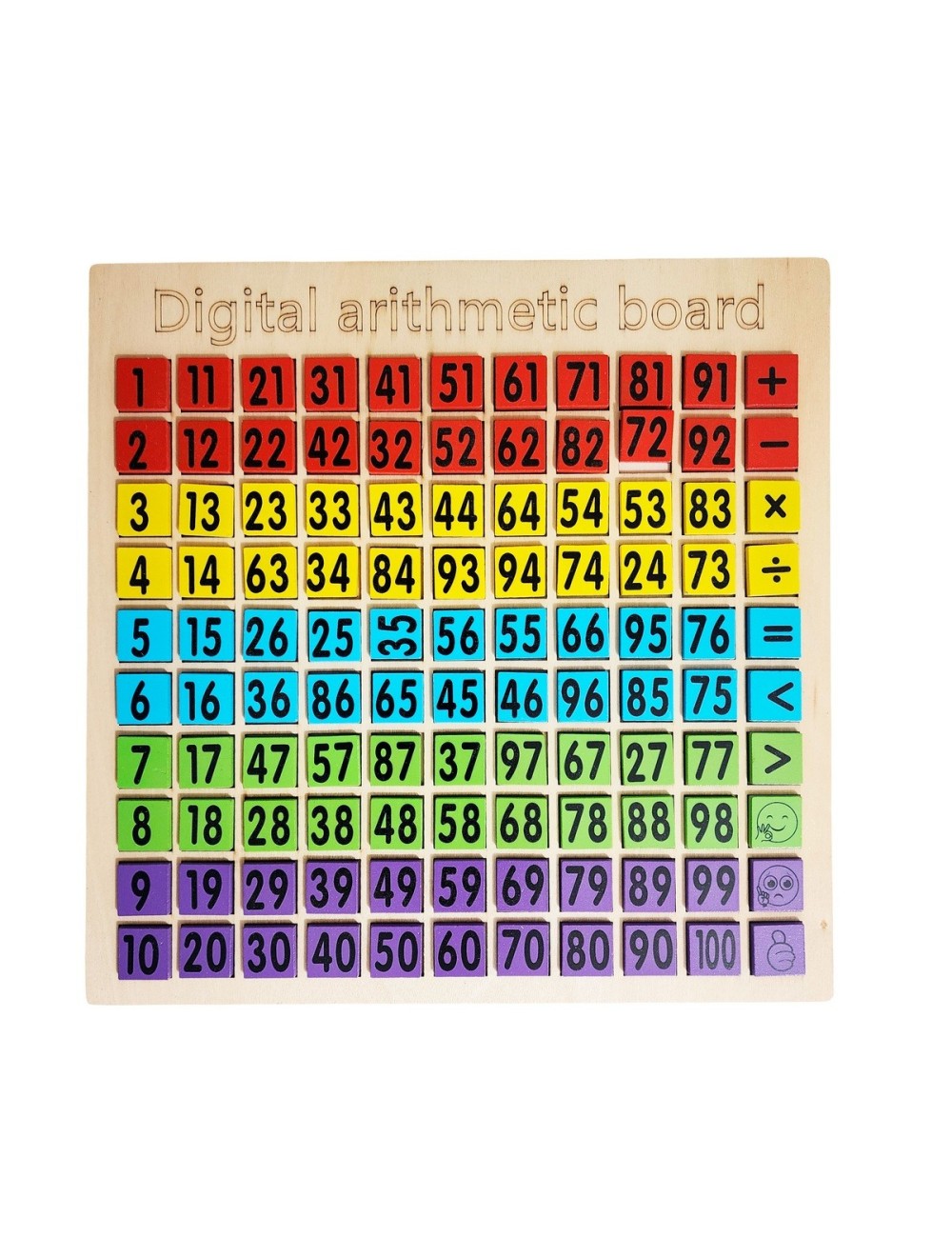 Juego De Mesa Madera Tablero Numeros Operaciones Matematica