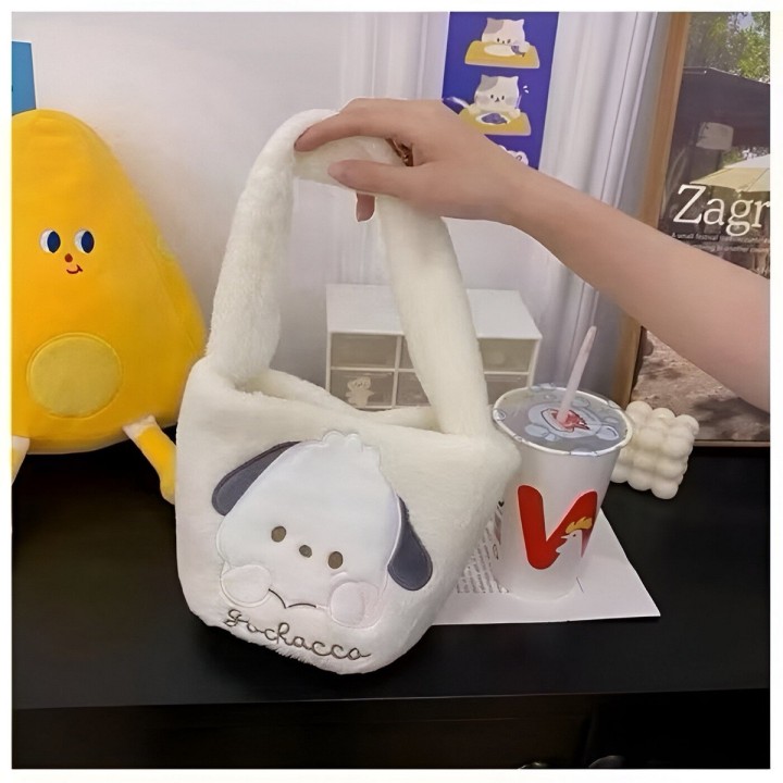 Bolso De Mano Niñas Anime Peluche Felpa Portable