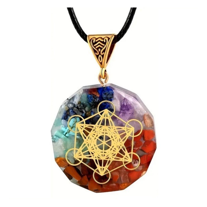 Collar Orgonita 7 Chakras Cuarzo Alfa Metatrón + Estuche