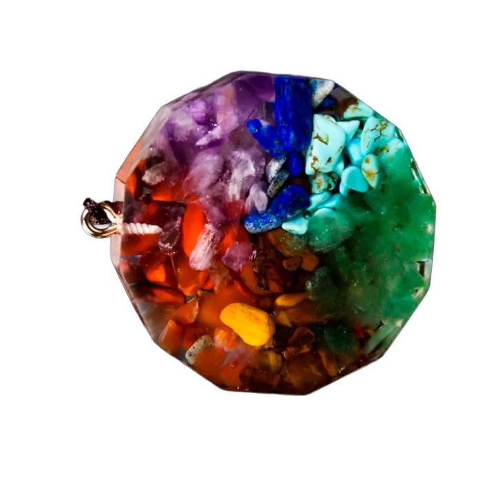 Collar Orgonita 7 Chakras Cuarzo Alfa Metatrón + Estuche