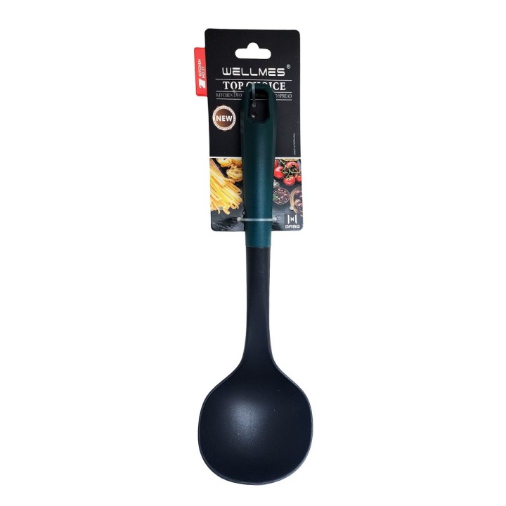 Cucharon De Cocina Con Mango Ergonomico Color Verde
