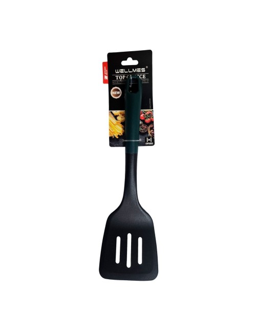 Espátula De Cocina Ranurada Mango Ergonomico Color Verde