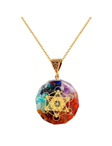 Collar Orgonita 7 Chakras Cuarzo Metatrón Alfa + Estuche