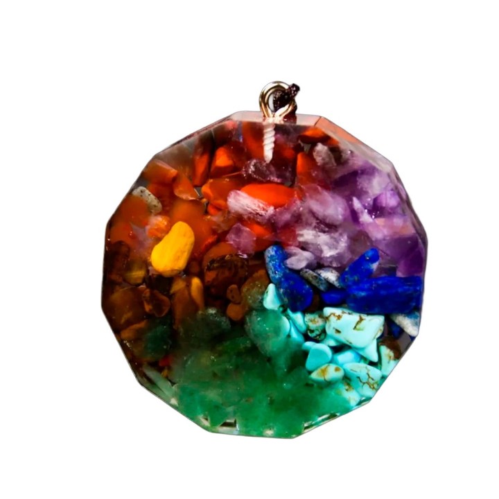 Collar Orgonita 7 Chakras Cuarzo Metatrón Alfa + Estuche