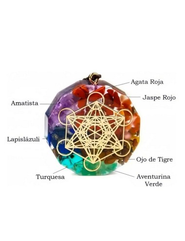 Collar Orgonita 7 Chakras Cuarzo Metatrón Alfa + Estuche