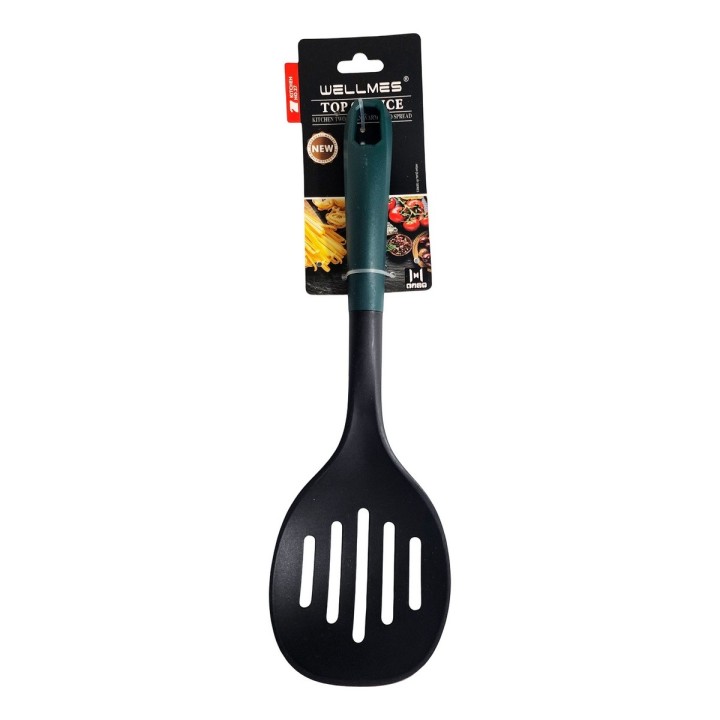 Cucharon De Cocina Ovalado Con Mango Ergonomico Color Verde
