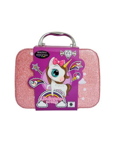 Maleta Kit De Maquillaje Unicornio Niñas Juguete Esmaltes