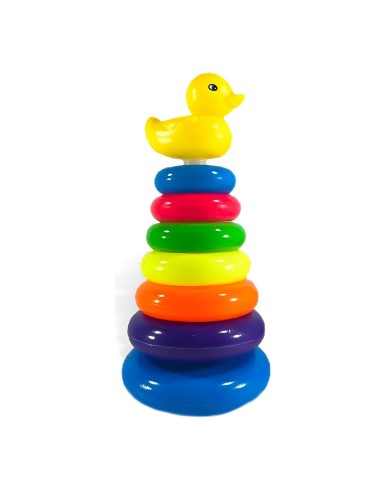 Juego Torre Aros Encastre Pato Cuac Motricidad De Bebe