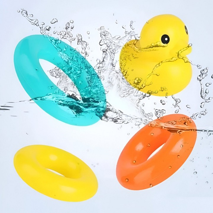 Juego Torre Aros Encastre Pato Cuac Motricidad De Bebe