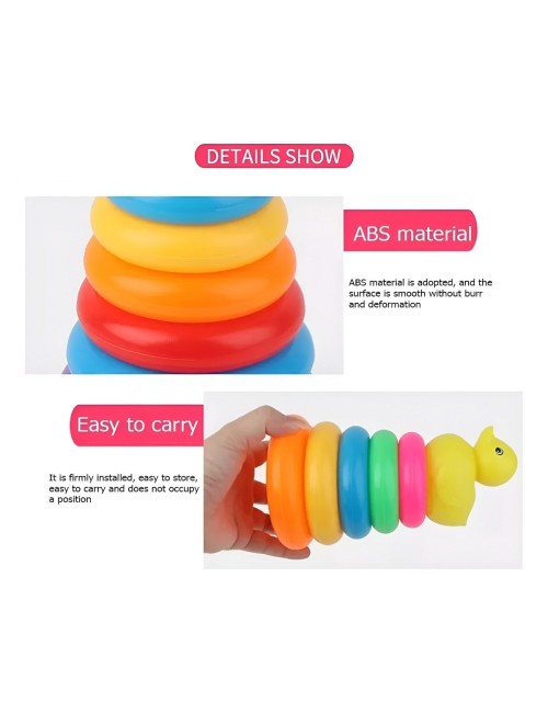 Juego Torre Aros Encastre Pato Cuac Motricidad De Bebe