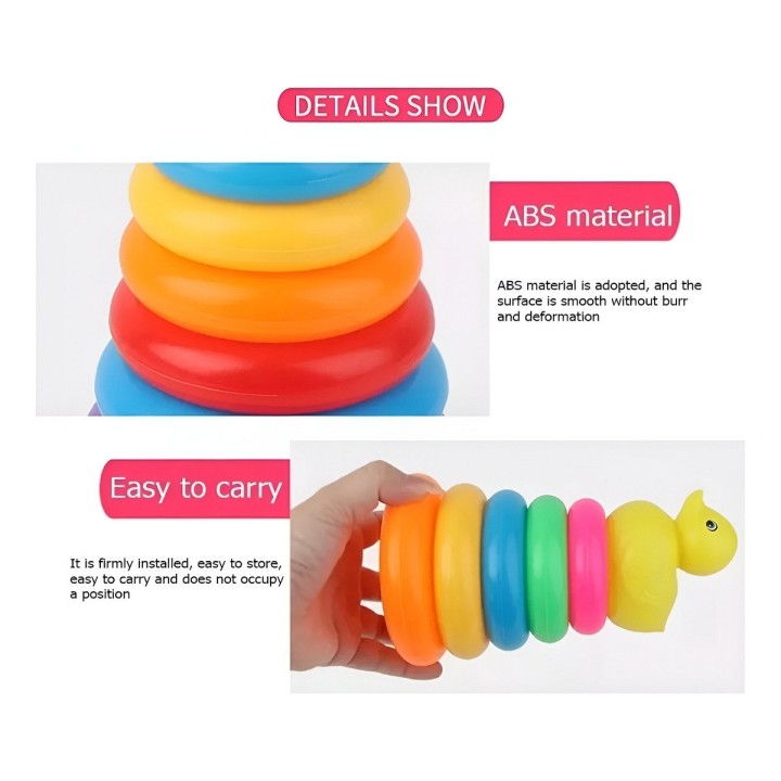 Juego Torre Aros Encastre Pato Cuac Motricidad De Bebe