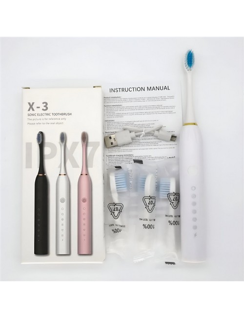 Cepillo Electrico Recargable Portatil + 3 Cabezales Unisex